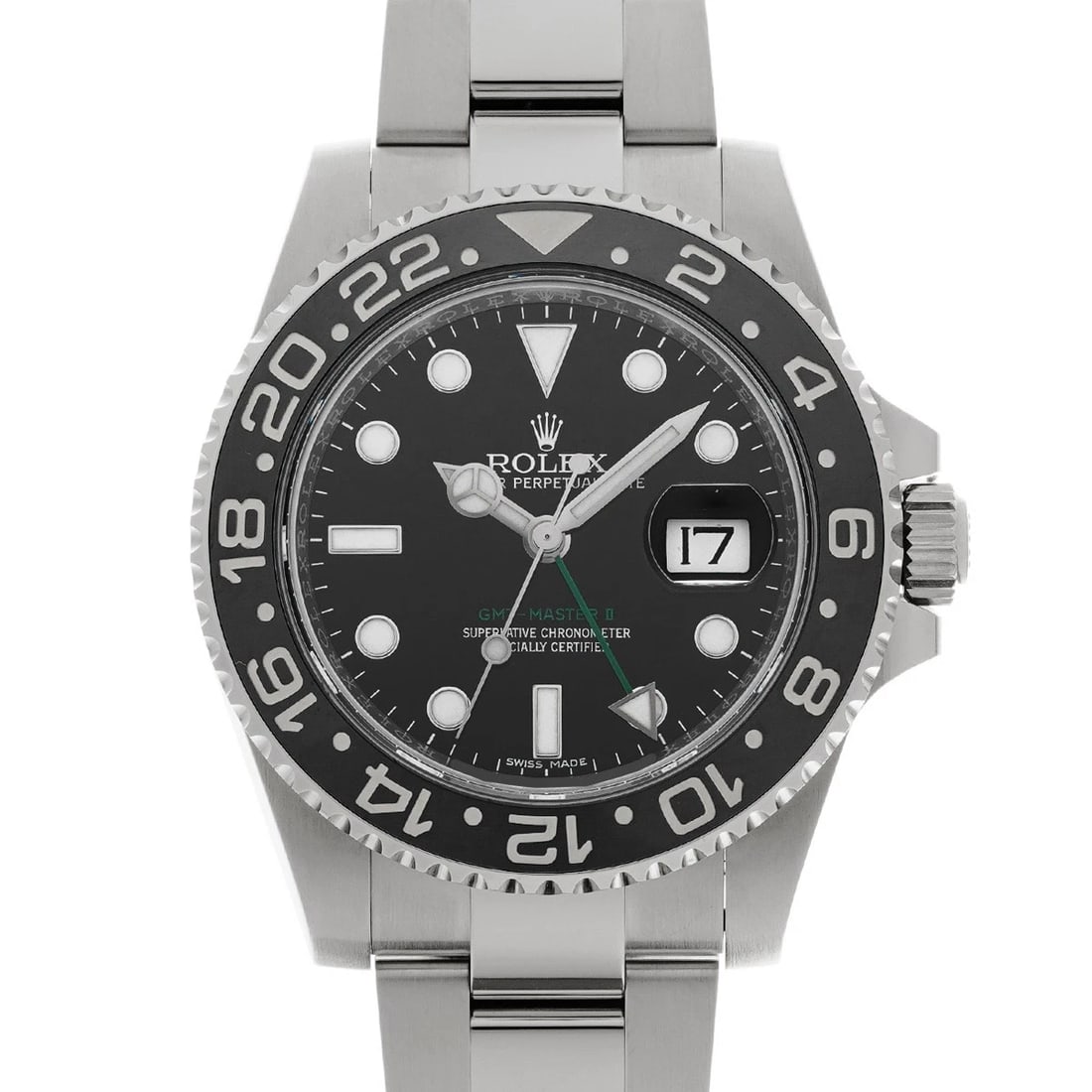 ROLEX GMT-MASTER II BLACK WATCH: ROLEX GMT-Master II Black WATCH Brand: ROLEX Type: Wristwatch Material: Band Material Stainless steel, Case Material Stainless steel Color: Dial Color Black Size: ??Case? H/about 40mm W/about 40mm D/a