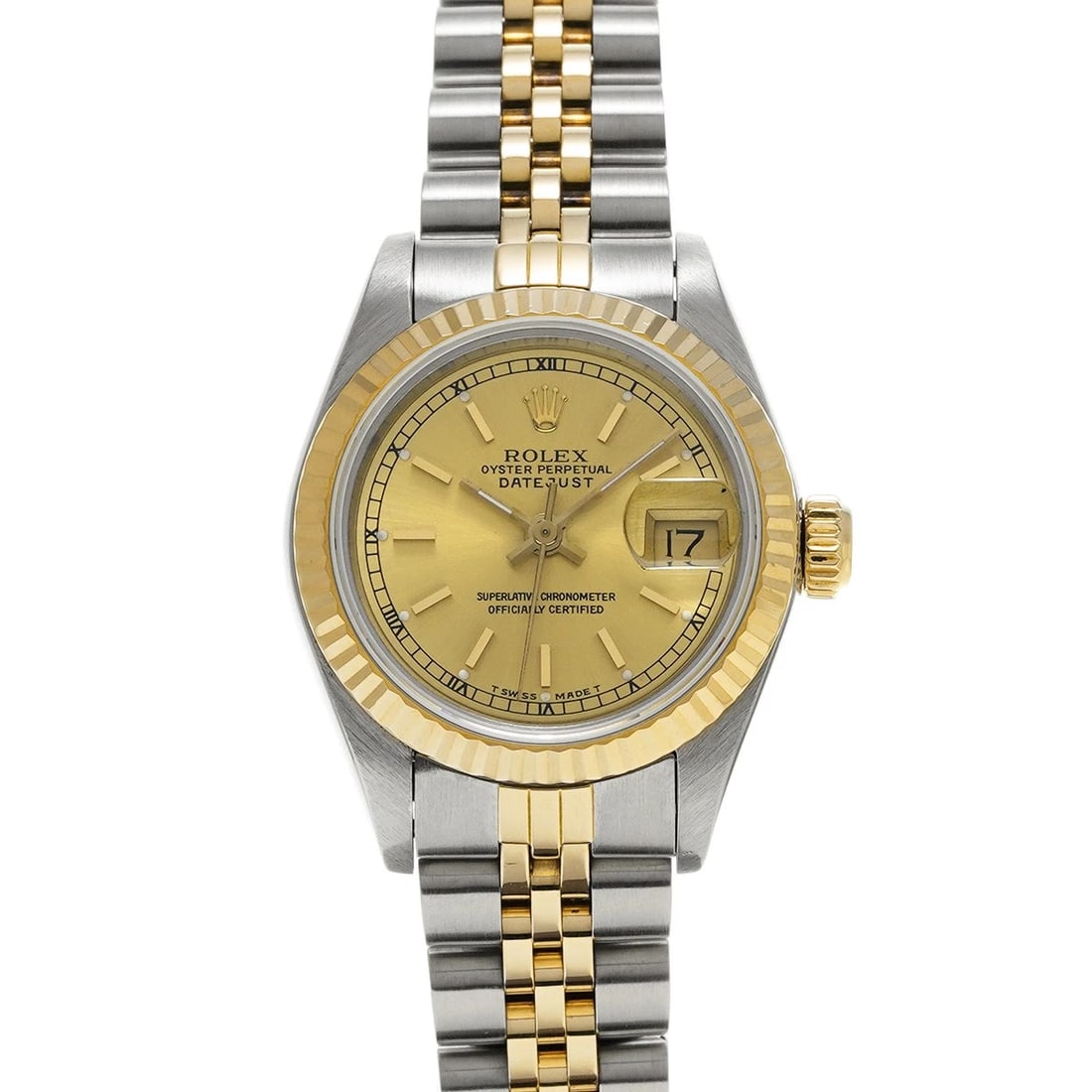 ROLEX DATEJUST CHAMPAGNE WATCH: ROLEX Datejust Champagne WATCH Brand: ROLEX Type: Wristwatch Material: Band Material Stainless steel/Yellow Gold, Case Material Stainless steel Color: Dial Color Champagne Size: ??Case? H/about 26mm W
