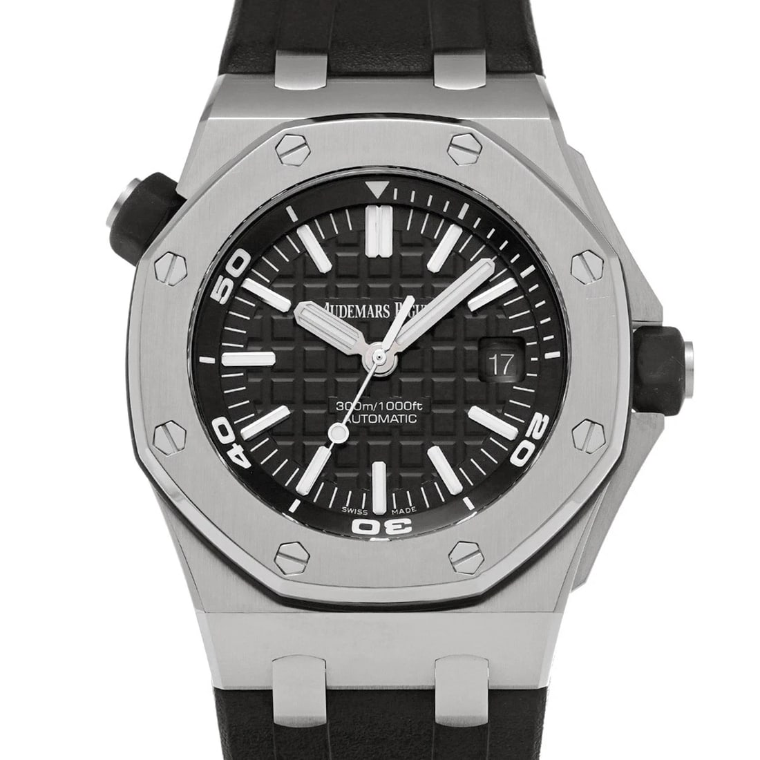AUDEMARS PIGUET ROYAL OAK OFFSHORE DIVER BLACK WATCH: AUDEMARS PIGUET Royal Oak Offshore Diver Black WATCH Brand: AUDEMARS PIGUET Type: Wristwatch Material: Band Material rubber, Case Material Stainless steel Color: Dial Color Black Size: ??Case? H/about