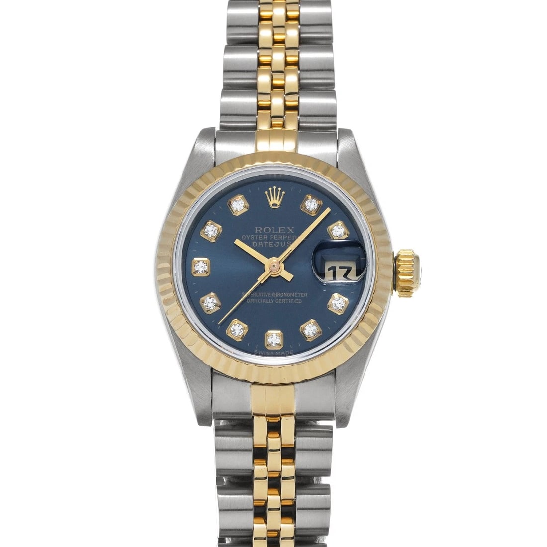 ROLEX DATEJUST BLUE/DIAMOND WATCH: ROLEX Datejust Blue/Diamond WATCH Brand: ROLEX Type: Wristwatch Material: Band Material Stainless steel/Yellow Gold, Case Material Stainless steel Color: Dial Color Blue/Diamond Size: ??Case? H/about 