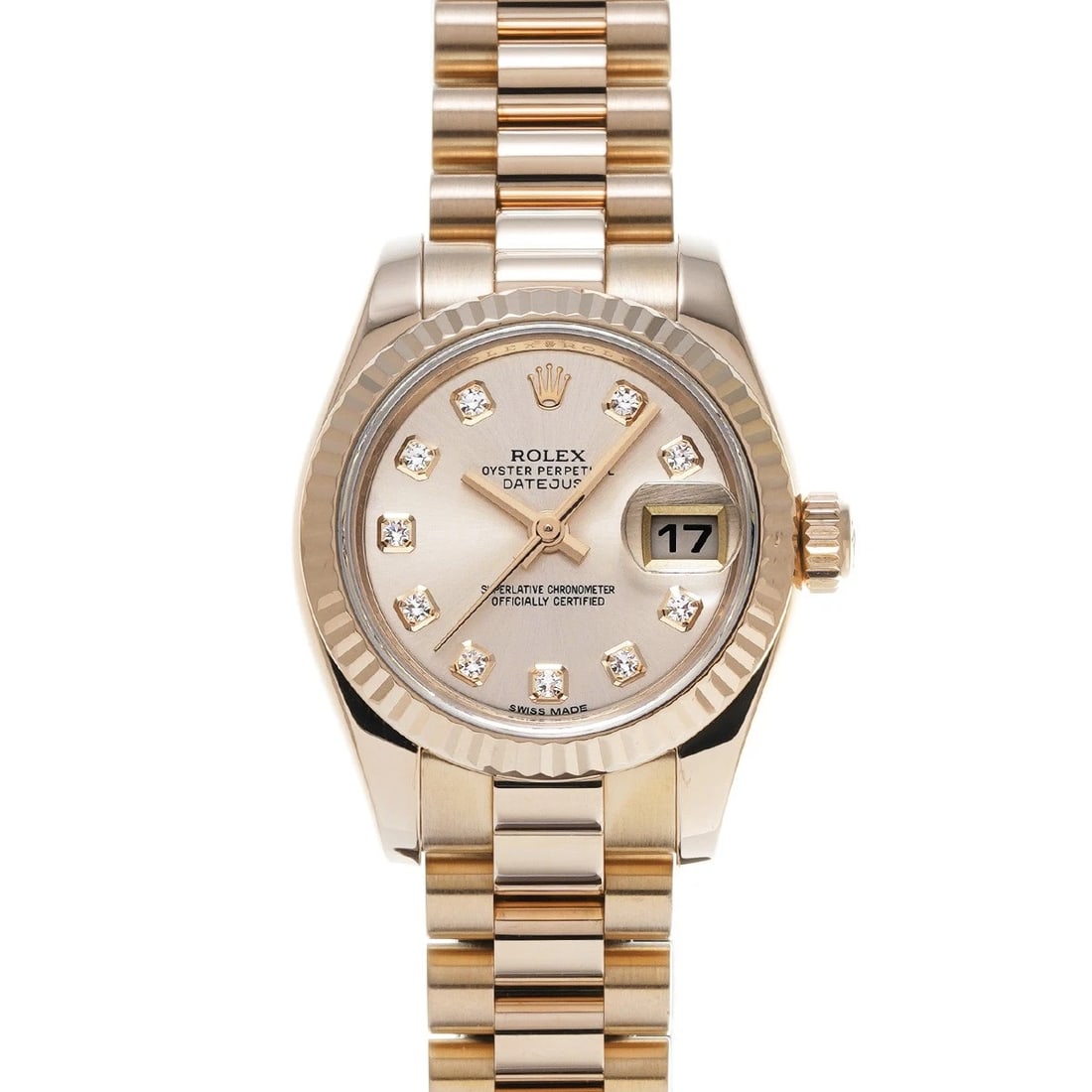 ROLEX DATEJUST PINK/DIAMOND WATCH: ROLEX Datejust Pink/Diamond WATCH Brand: ROLEX Type: Wristwatch Material: Band Material Everrose gold, Case Material Everrose gold Color: Dial Color Pink/Diamond Size: ??Case? H/about 26mm W/about
