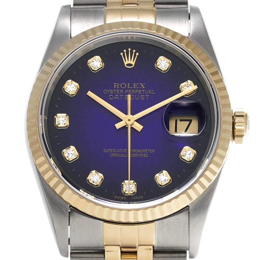 ROLEX DATEJUST BLUE GRADIENT/DIAMOND WATCH - 4