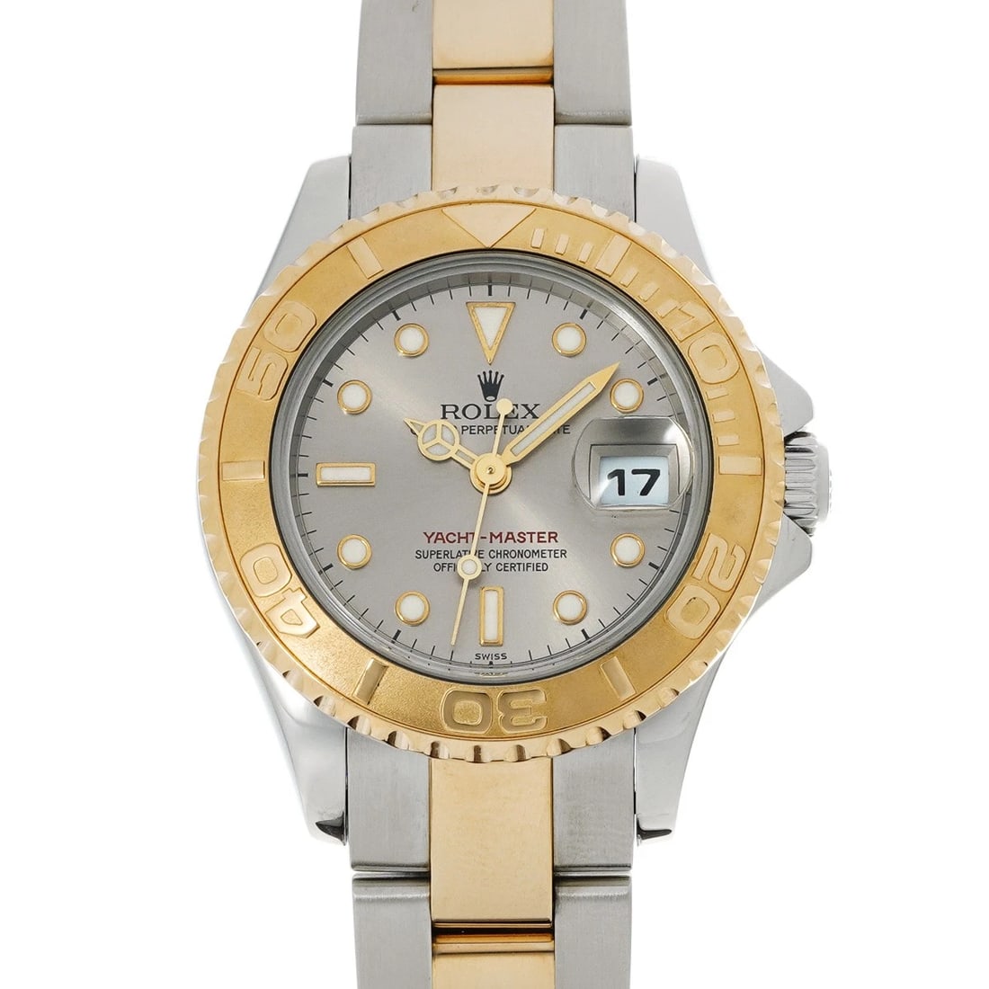 ROLEX YACHT-MASTER GRAY WATCH: ROLEX Yacht-Master Gray WATCH Brand: ROLEX Type: Wristwatch Material: Band Material Stainless steel/Yellow Gold, Case Material Stainless steel Color: Dial Color Gray Size: ??Case? H/about 29mm W/about