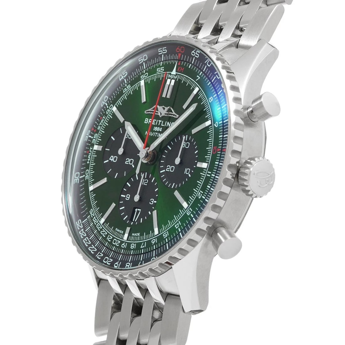 BREITLING NAVITIMER CHRONOGRAPH GREEN WATCH - 2