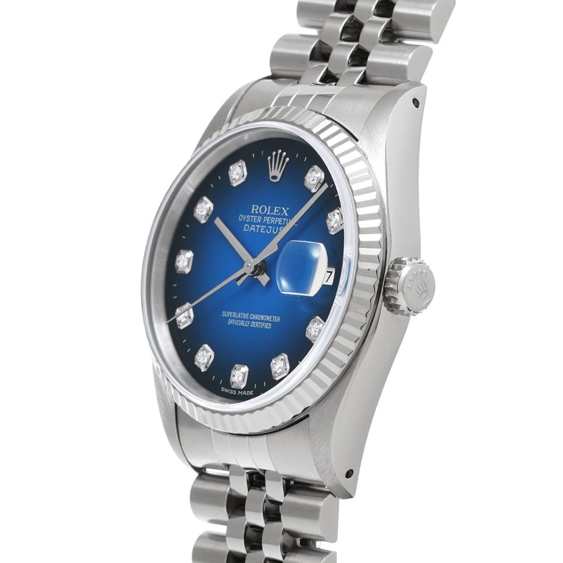 ROLEX DATEJUST BLUE GRADIENT/DIAMOND WATCH - 2