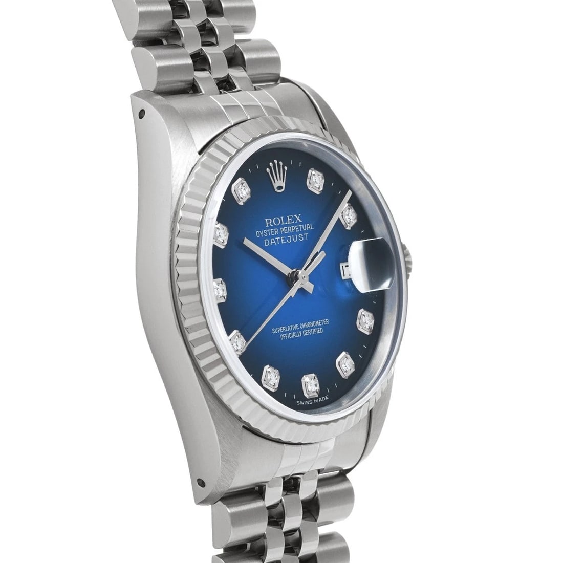 ROLEX DATEJUST BLUE GRADIENT/DIAMOND WATCH - 3