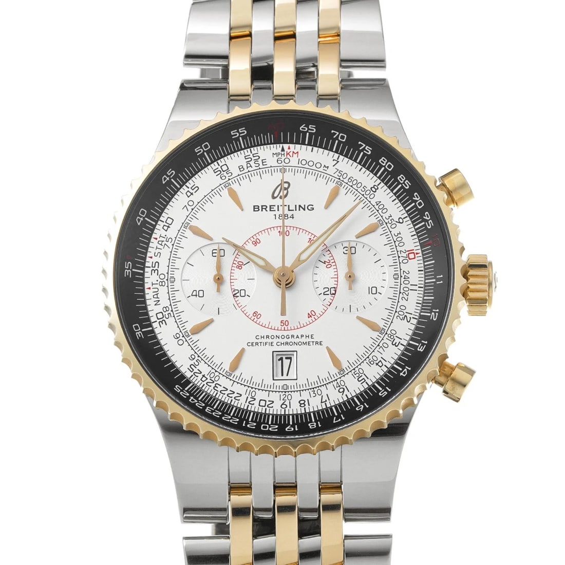 BREITLING MONTBRILLANT SILVER WATCH: BREITLING Montbrillant Silver WATCH Brand: BREITLING Type: Wristwatch Material: Band Material Stainless steel/Pink gold, Case Material Stainless steel Color: Dial Color Silver Size: ??Case? H/about 47