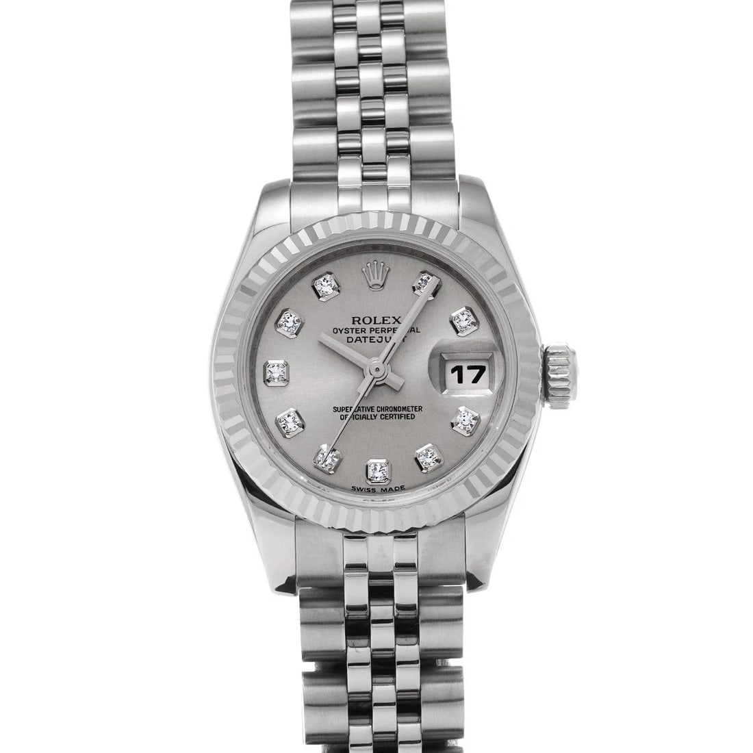ROLEX DATEJUST GRAY/DIAMOND WATCH: ROLEX Datejust Gray/Diamond WATCH Brand: ROLEX Type: Wristwatch Material: Band Material Stainless steel, Case Material Stainless steel Color: Dial Color Gray/Diamond Size: ??Case? H/about 26mm W/about