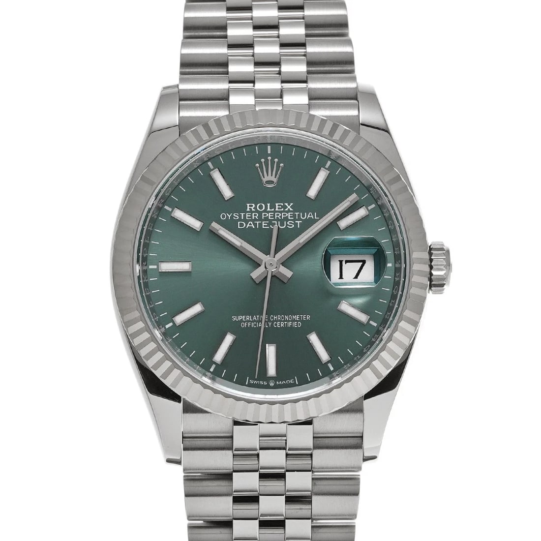 ROLEX DATEJUST MINT GREEN WATCH: ROLEX Datejust Mint Green WATCH Brand: ROLEX Type: Wristwatch Material: Band Material Stainless steel, Case Material Stainless steel Color: Dial Color Mint Green Size: ??Case? H/about 36mm W/about 36m