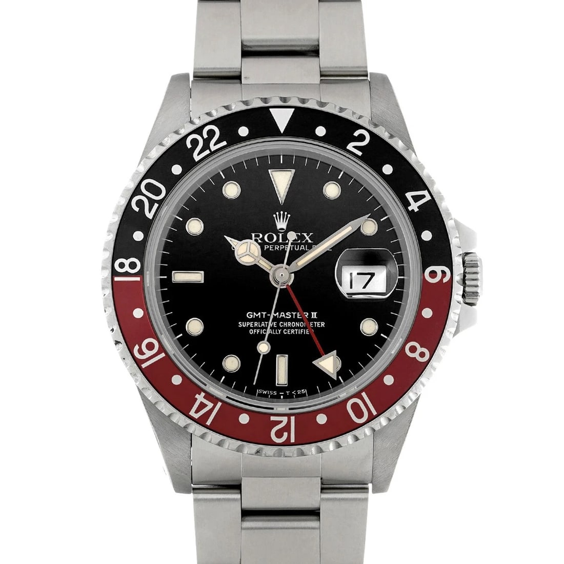 ROLEX GMT-MASTER II BLACK WATCH: ROLEX GMT-Master II Black WATCH Brand: ROLEX Type: Wristwatch Material: Band Material Stainless steel, Case Material Stainless steel Color: Dial Color Black Size: ??Case? H/about 40mm W/about 40mm D/a