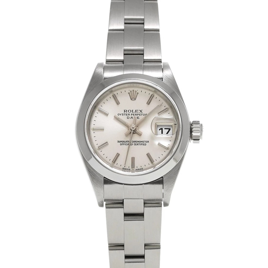 ROLEX OYSTER PERPETUAL DATE SILVER WATCH: ROLEX Oyster Perpetual Date Silver WATCH Brand: ROLEX Type: Wristwatch Material: Band Material Stainless steel, Case Material Stainless steel Color: Dial Color Silver Size: ??Case? H/about 26mm