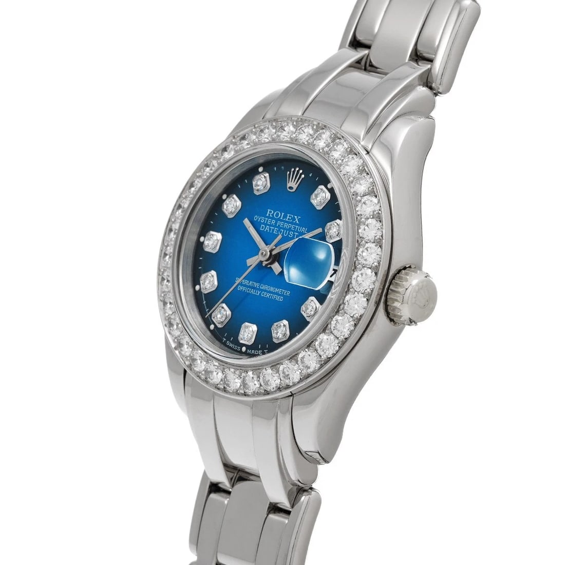 ROLEX DATEJUST BLUE GRADIENT/DIAMOND WATCH - 2