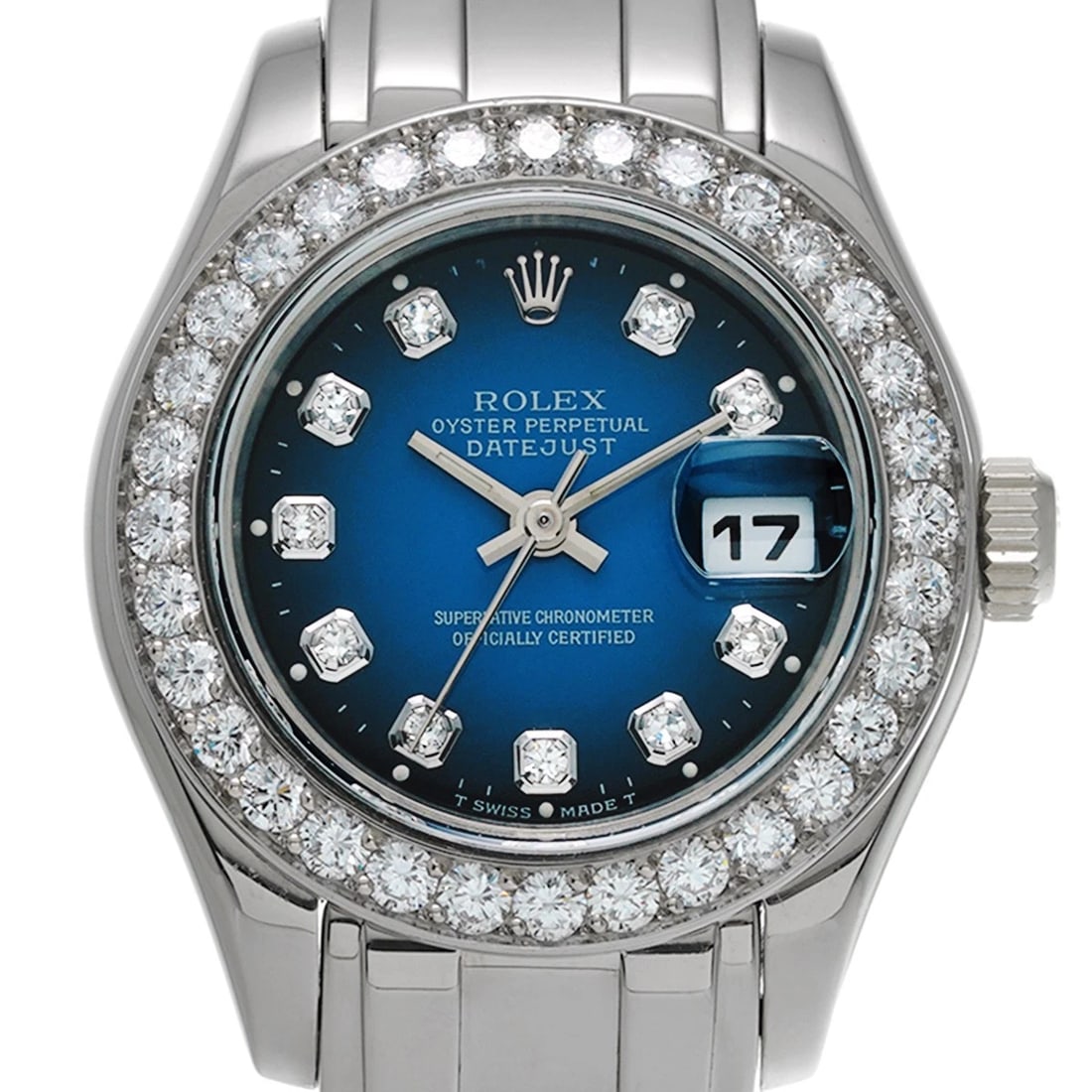 ROLEX DATEJUST BLUE GRADIENT/DIAMOND WATCH - 4