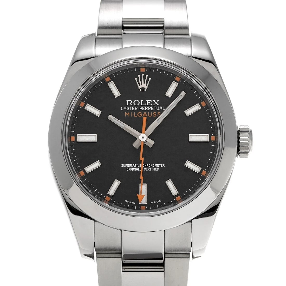 ROLEX MILGAUSS BLACK WATCH: ROLEX Milgauss Black WATCH Brand: ROLEX Type: Wristwatch Material: Band Material Stainless steel, Case Material Stainless steel Color: Dial Color Black Size: ??Case? H/about 40mm W/about 40mm D/about 