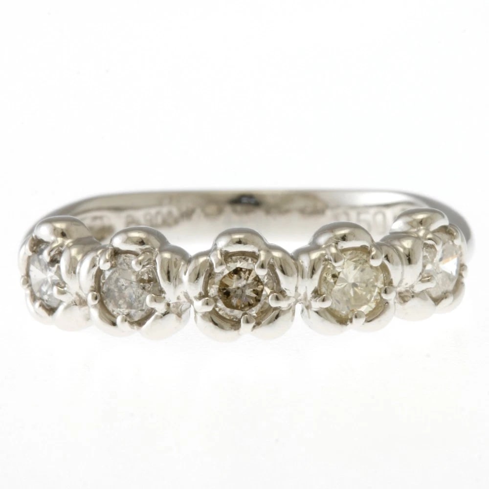RING PT900PLATINUM DIAMOND: Ring Pt900Platinum diamond Brand: Unbranded Type: Ring Material: Pt900Platinum, Main Stone/Creation Natural Color: Silver Size: US 5 1/2 Accessories: None Accessories Notice: When purchasi