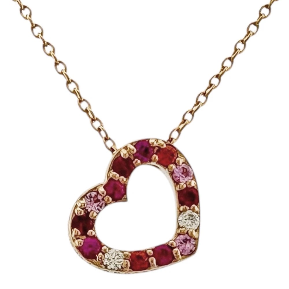PONTE VECCHIO NECKLACE K18 PINK GOLD SAPPHIRE: Ponte Vecchio Necklace K18 Pink Gold sapphire Brand: Ponte Vecchio Type: Necklace Material: K18 Pink Gold, Main Stone/Creation Ruby Diamondsapphire Color: Pink gold Size: (CM) Total Length:40cm Chain 