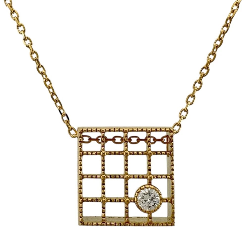MIKIMOTO NECKLACE K18 YELLOW GOLD DIAMOND: MIKIMOTO Necklace K18 yellow gold diamond Brand: MIKIMOTO Type: Necklace Material: K18 yellow gold, Main Stone/Creation Natural Color: gold Size: (CM) Total Length:49cm Chain width:1.0mm Top:W15.5mm x