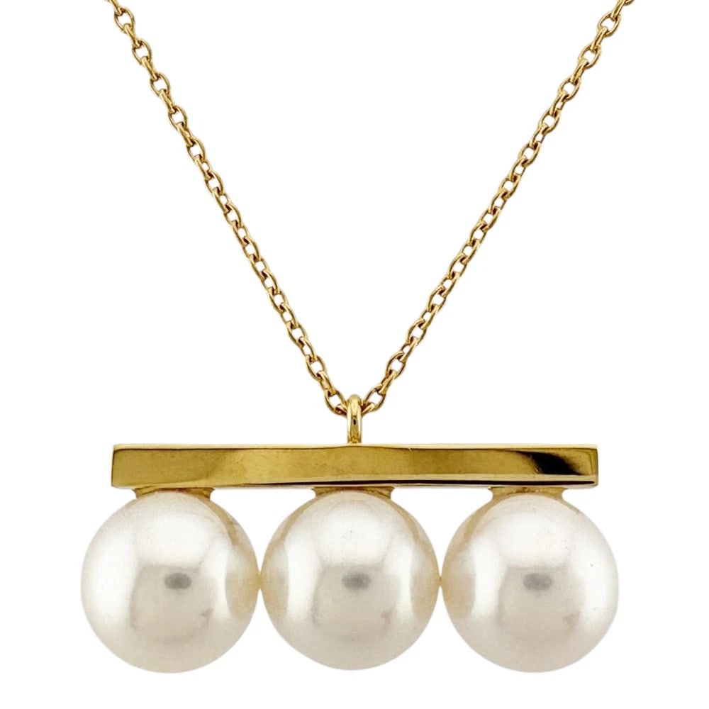 TASAKI NECKLACE K18 YELLOW GOLD AKOYA PEARL: TASAKI Necklace K18 yellow gold Akoya pearl Brand: TASAKI Type: Necklace Material: K18 yellow gold, Main Stone/Creation Akoya pearl Color: gold Size: (CM) Total Length:46cm Chain width:0.9mm AdjUS ter