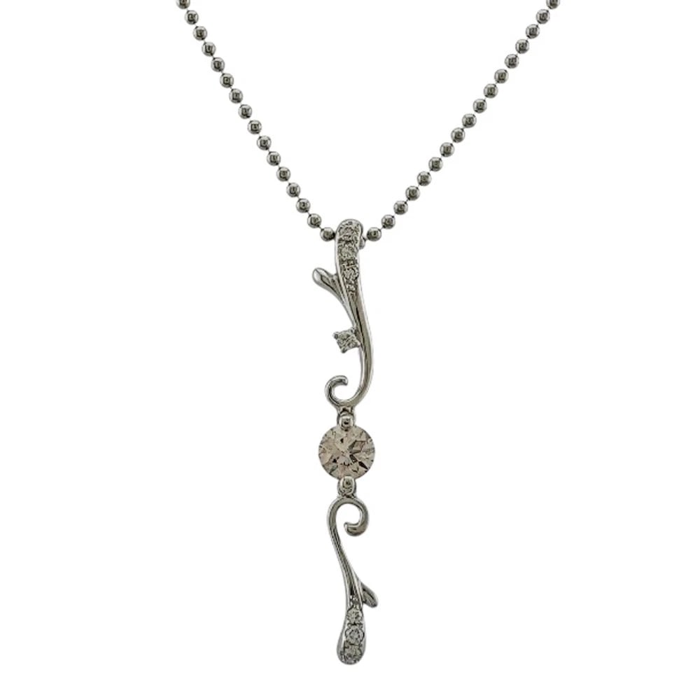 KASHIKEY NECKLACE K18 WHITE GOLD DIAMOND: KASHIKEY Necklace K18 white gold diamond Brand: KASHIKEY Type: Necklace Material: K18 white gold, Main Stone/Creation Natural Color: Silver Size: (CM) Total Length:45.5cm Chain width:1.0mm Top:W4.0mm