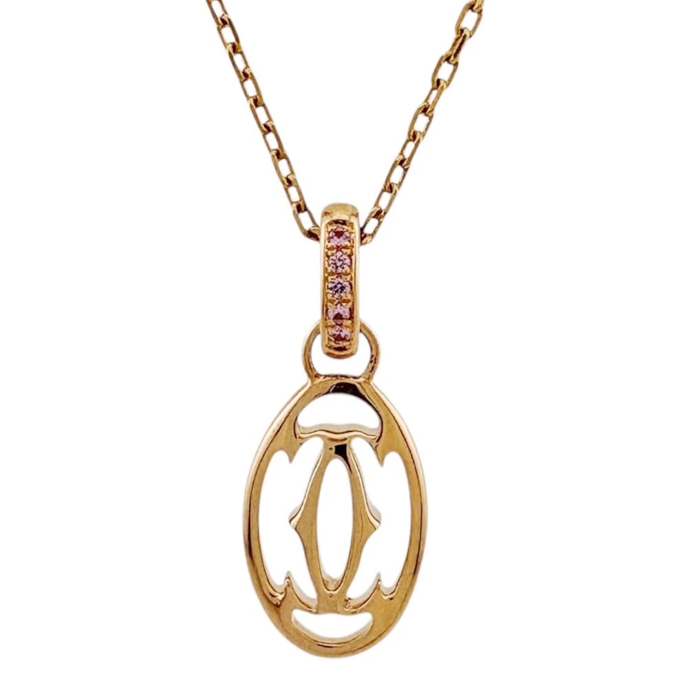 CARTIER NECKLACE K18 PINK GOLD PINK SAPPHIRE: CARTIER Necklace K18 Pink Gold Pink sapphire Brand: CARTIER Type: Necklace Material: K18 Pink Gold, Main Stone/Creation Pink sapphire Color: Pink gold Size: (CM) Total Length:41cm Chain width:1.0mm Ad