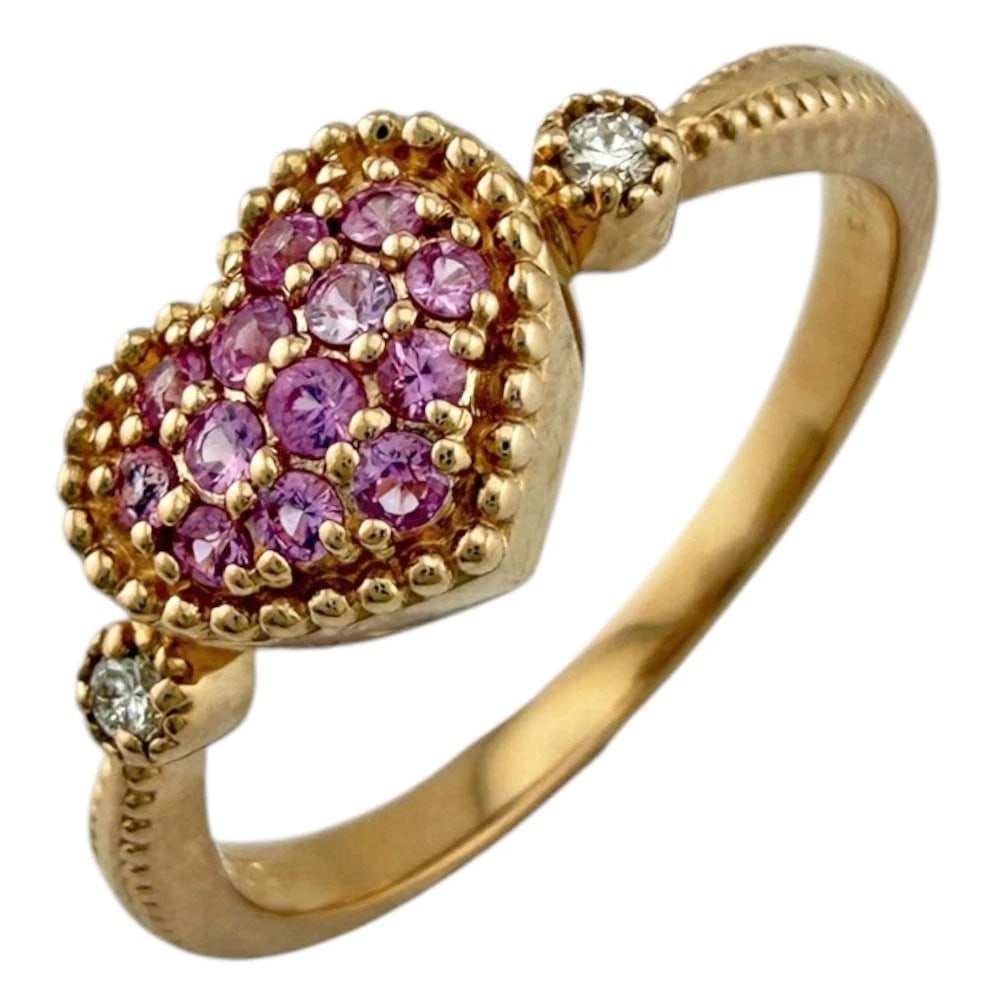 PONTE VECCHIO RING K18 PINK GOLD SAPPHIRE DIAMOND: Ponte Vecchio Ring K18 Pink Gold sapphire diamond Brand: Ponte Vecchio Type: Ring Material: 18k Pink Gold, Main Stone/Creation Pink sapphire/diamond Color: Pink gold Size: US 6 1/8 Accessories: No