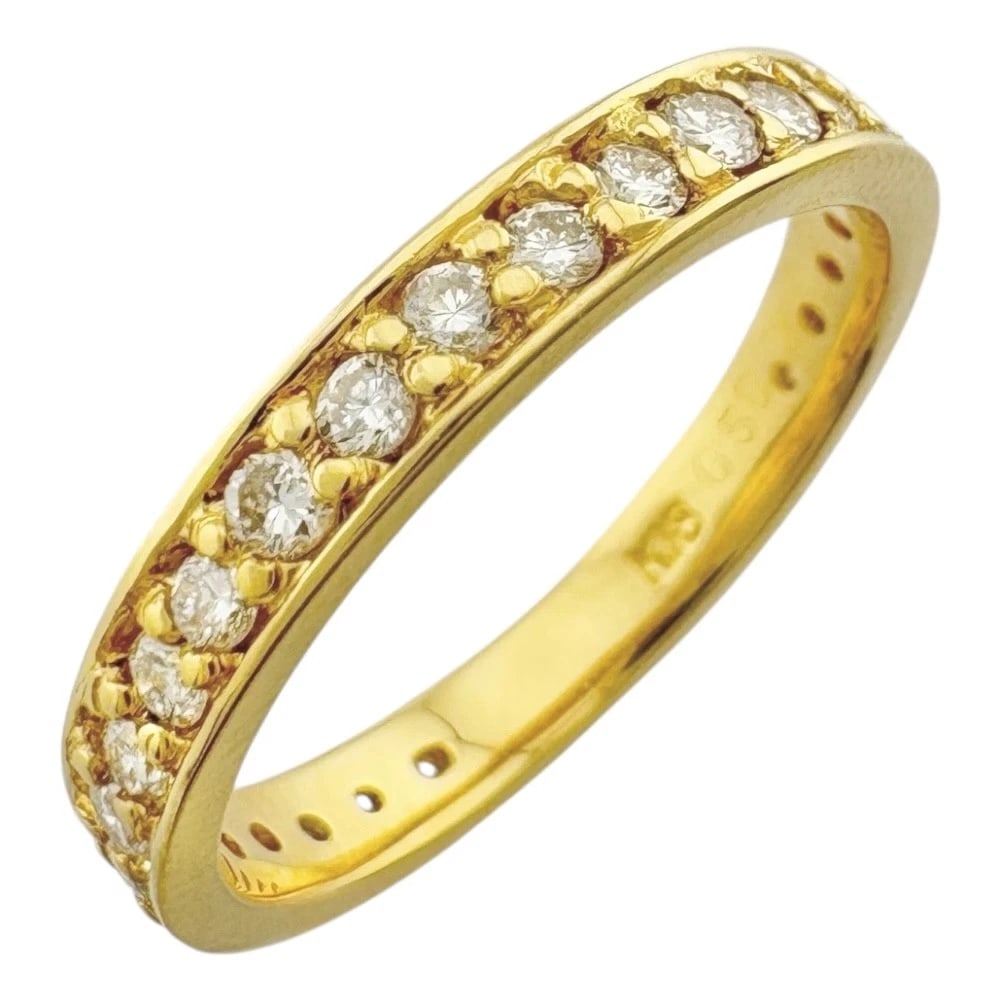 RING K18 YELLOW GOLD DIAMOND: Ring K18 yellow gold diamond Brand: Unbranded Type: Ring Material: K18 yellow gold, Main Stone/Creation Natural Color: gold Size: US 5 3/8 Accessories: None Accessories Notice: When purcha