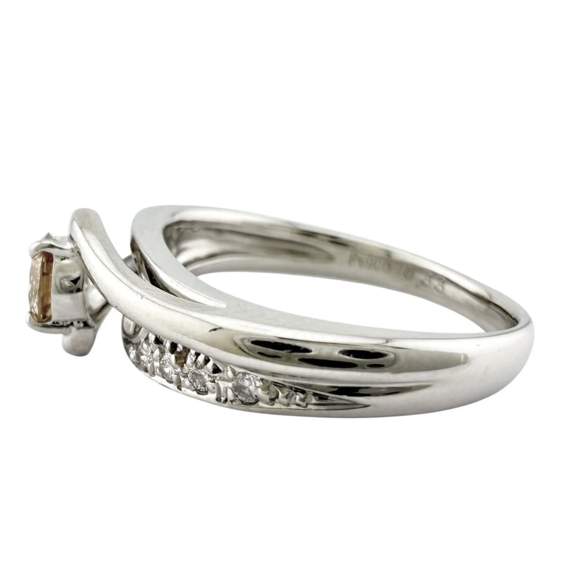 RING PT900 BROWN DIAMOND - 2