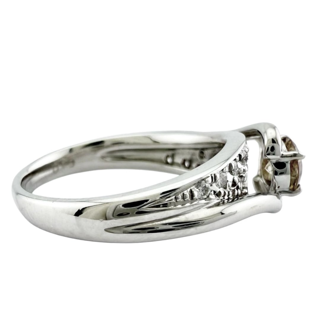 RING PT900 BROWN DIAMOND - 4