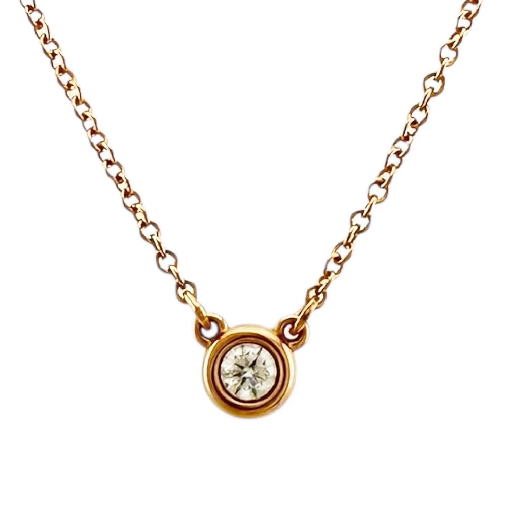 TIFFANY&CO. NECKLACE K18 PINK GOLD: TIFFANY&Co. Necklace K18 Pink Gold Brand: Tiffany&co. Type: Necklace Material: K18 Pink Gold, Main Stone/Creation Natural Color: Pink gold Size: (CM) Total Length:41cm Chain width:1.0mm Top:W4.6mm x H