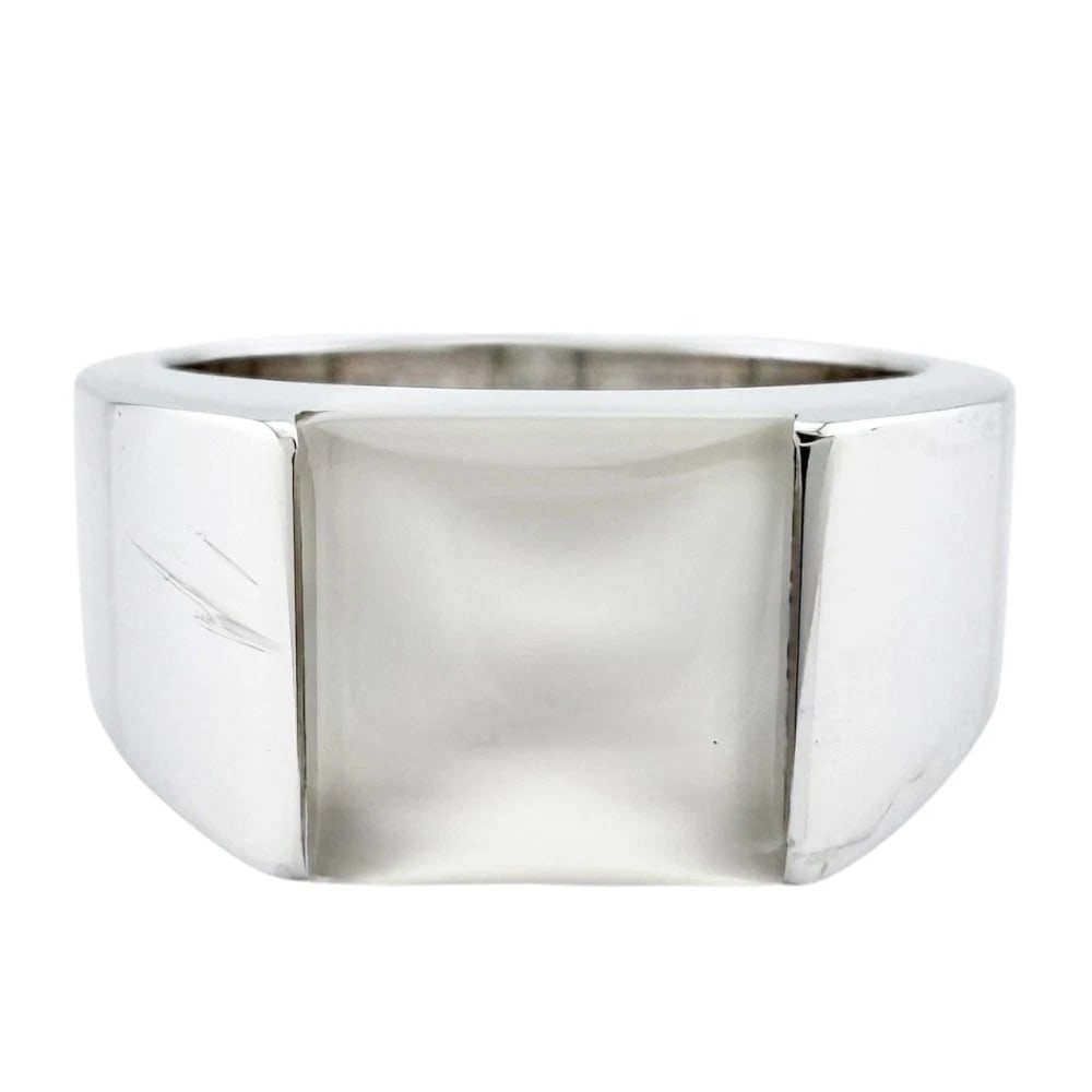 CARTIER RING K18 WHITE GOLD: CARTIER Ring K18 white gold Brand: CARTIER Type: Ring Material: K18 white gold, Main Stone/Creation Moonstone Color: Silver Size: US 5 3/8 Accessories: None Accessories Notice: When purcha
