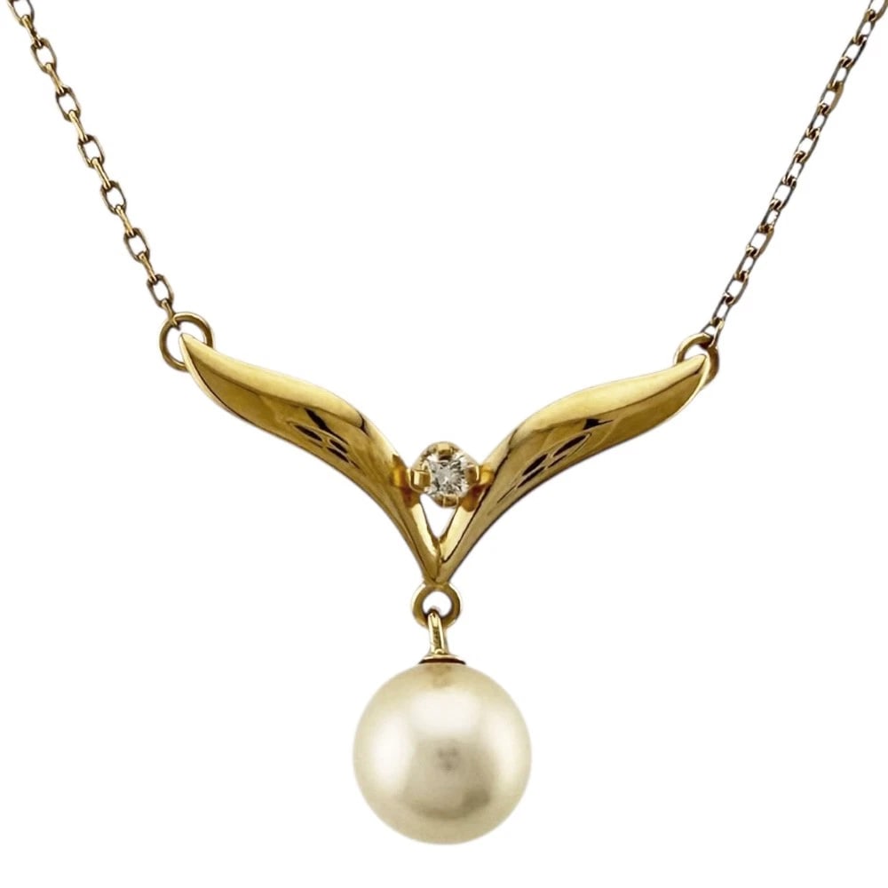 MIKIMOTO NECKLACE K18 YELLOW GOLD AKOYA PEARL: MIKIMOTO Necklace K18 yellow gold Akoya pearl Brand: MIKIMOTO Type: Necklace Material: K18 yellow gold, Main Stone/Creation Akoya pearl Color: gold Size: (CM) Total Length:43cm The total length is inc