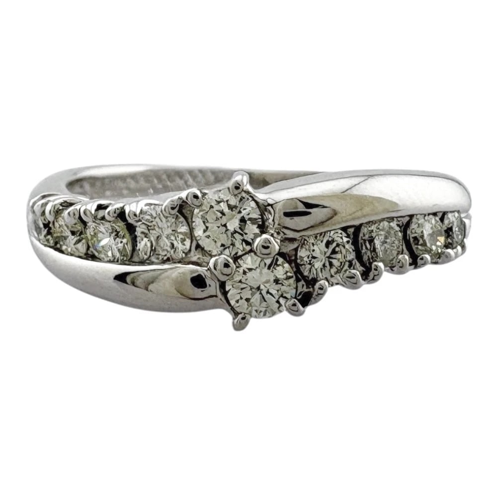 RING K18 WHITE GOLD DIAMOND: Ring K18 white gold diamond Brand: Unbranded Type: Ring Material: K18 white gold, Main Stone/Creation Natural Color: Silver Size: US 5 1/2 Accessories: None Accessories Notice: When purchasing