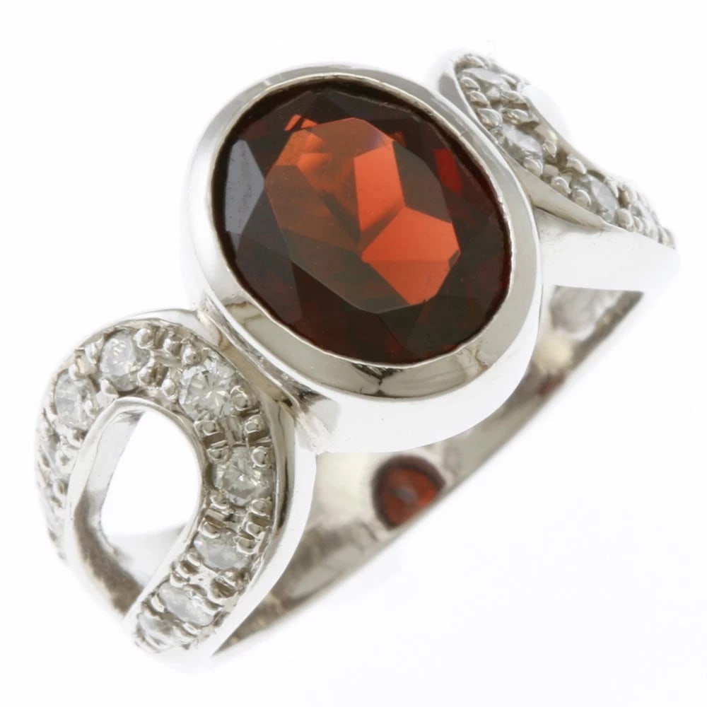 RING PT900PLATINUM GARNET (1 of 5)