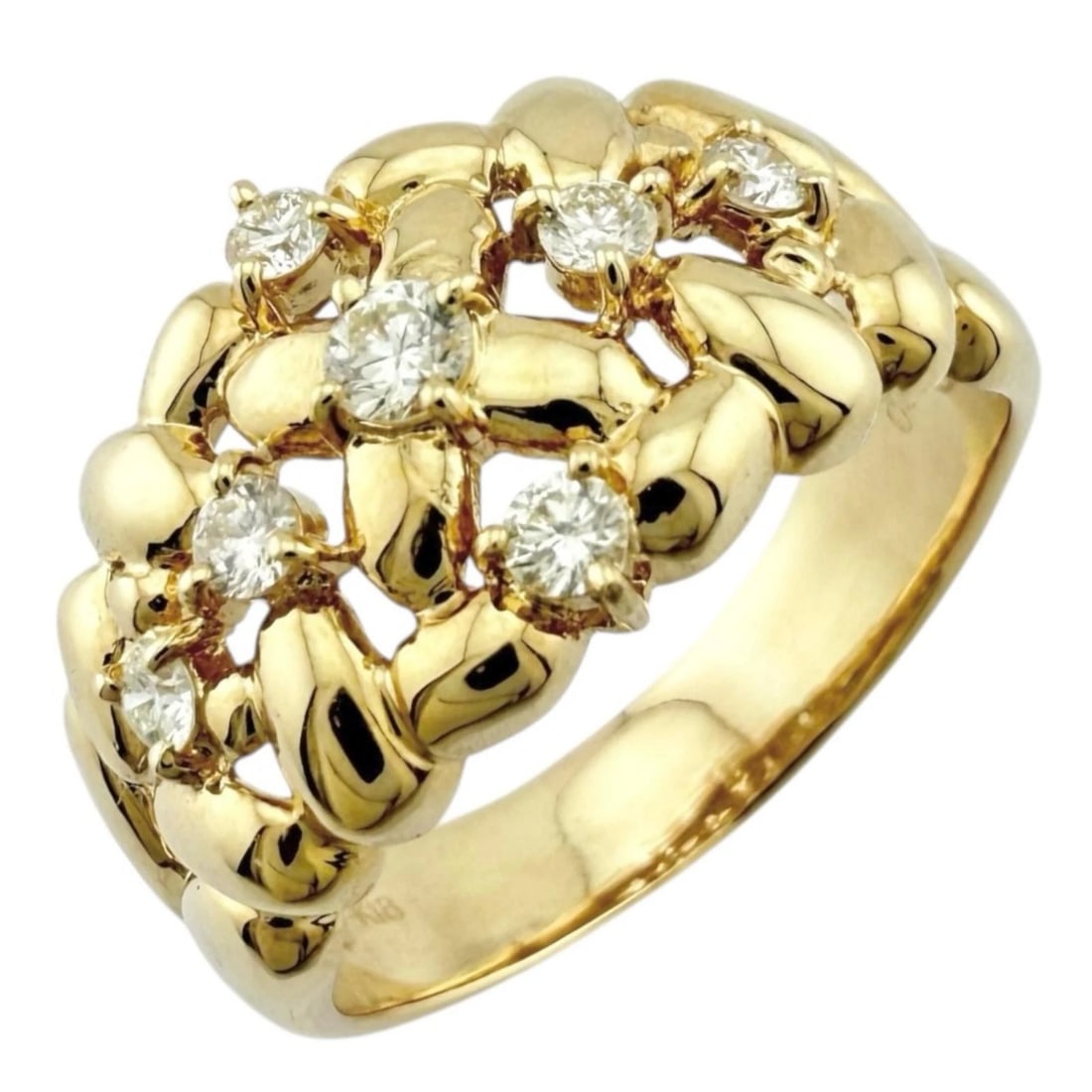 RING K18 YELLOW GOLD DIAMOND: Ring K18 yellow gold diamond Brand: Unbranded Type: Ring Material: K18 yellow gold, Main Stone/Creation Natural Color: gold Size: US 8 Accessories: None Accessories Notice: When purchasing