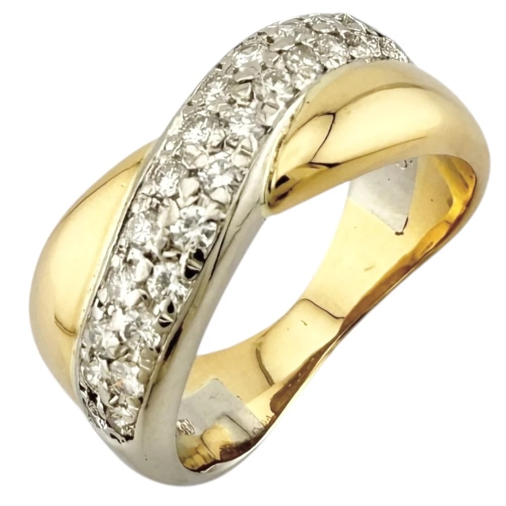 RING K18 YELLOW GOLD PT900PLATINUM DIAMOND (1 of 5)