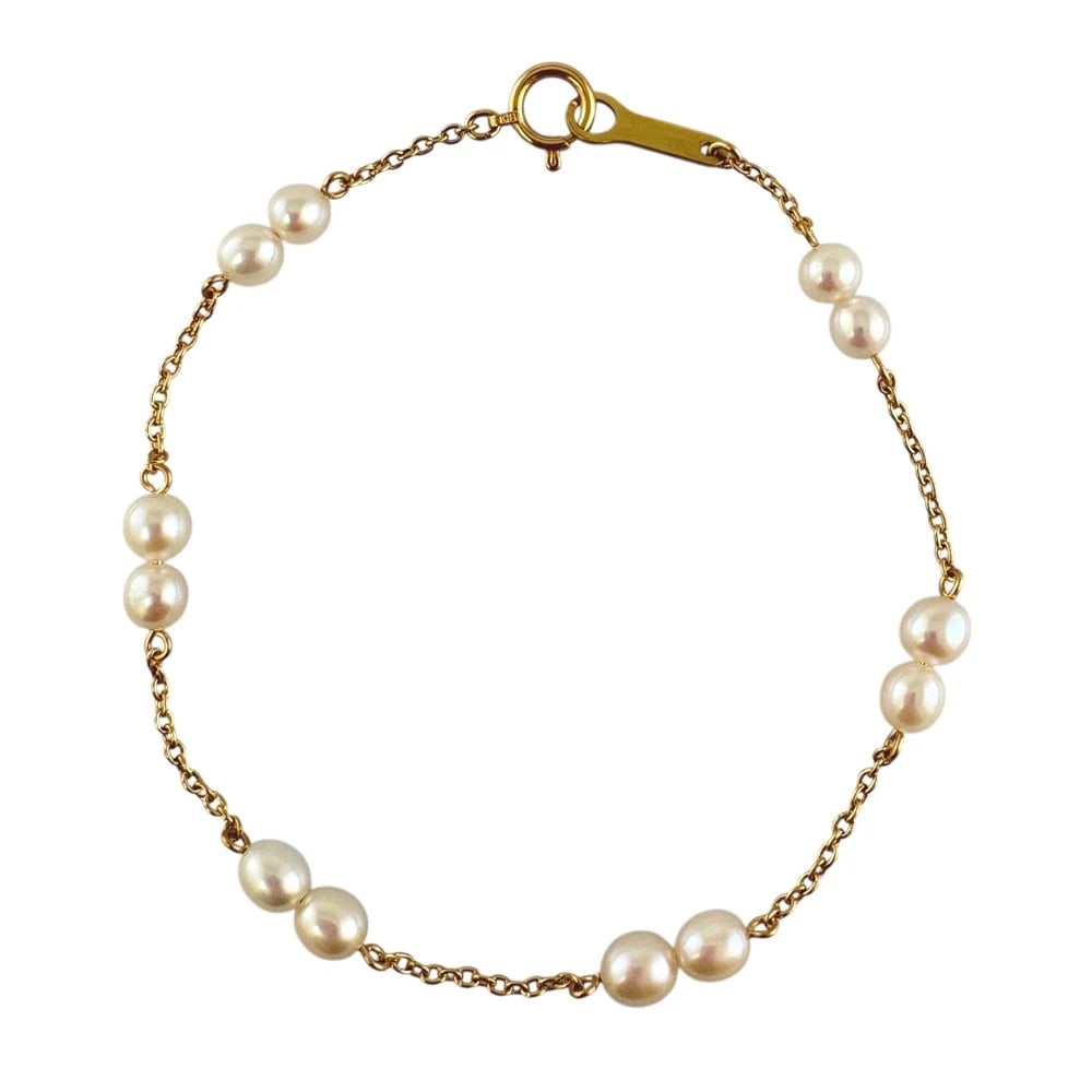 TASAKI BRACELET K18 YELLOW GOLD PEARL: TASAKI Bracelet K18 yellow gold Pearl Brand: TASAKI Type: Bracelet Material: K18 yellow gold, Main Stone/Creation Pearl Color: gold Size: (CM) Total Length:18cm High limit:4.0mm Chain width:1.0mm (Inc