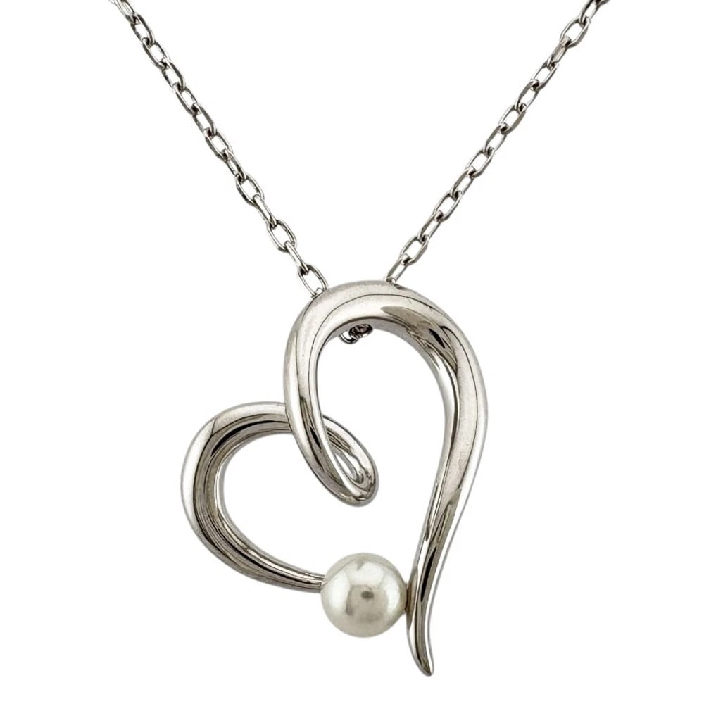 MIKIMOTO NECKLACE K18 WHITE GOLD: MIKIMOTO Necklace K18 white gold Brand: MIKIMOTO Type: Necklace Material: K18 white gold, Main Stone/Creation Pearl Color: Silver Size: (CM) Total Length:43cm Chain width:1.0mm AdjUS ter can position 