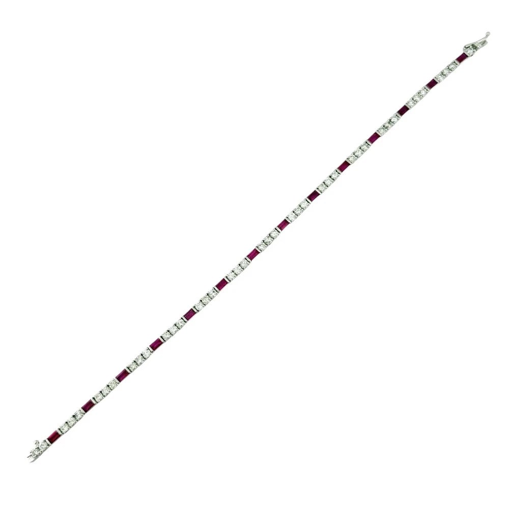 BRACELET K18 WHITE GOLD DIAMOND RUBY - 3
