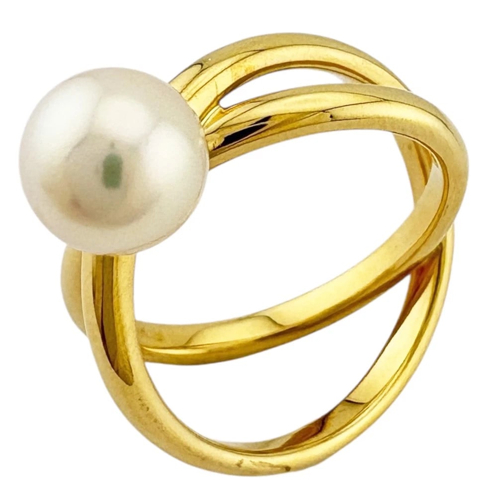 MIKIMOTO RING K18 YELLOW GOLD AKOYA PEARL: MIKIMOTO Ring K18 yellow gold Akoya pearl Brand: MIKIMOTO Type: Ring Material: K18 yellow gold, Main Stone/Creation Akoya pearl Color: gold Size: US 6 Accessories: None Accessories Notice: