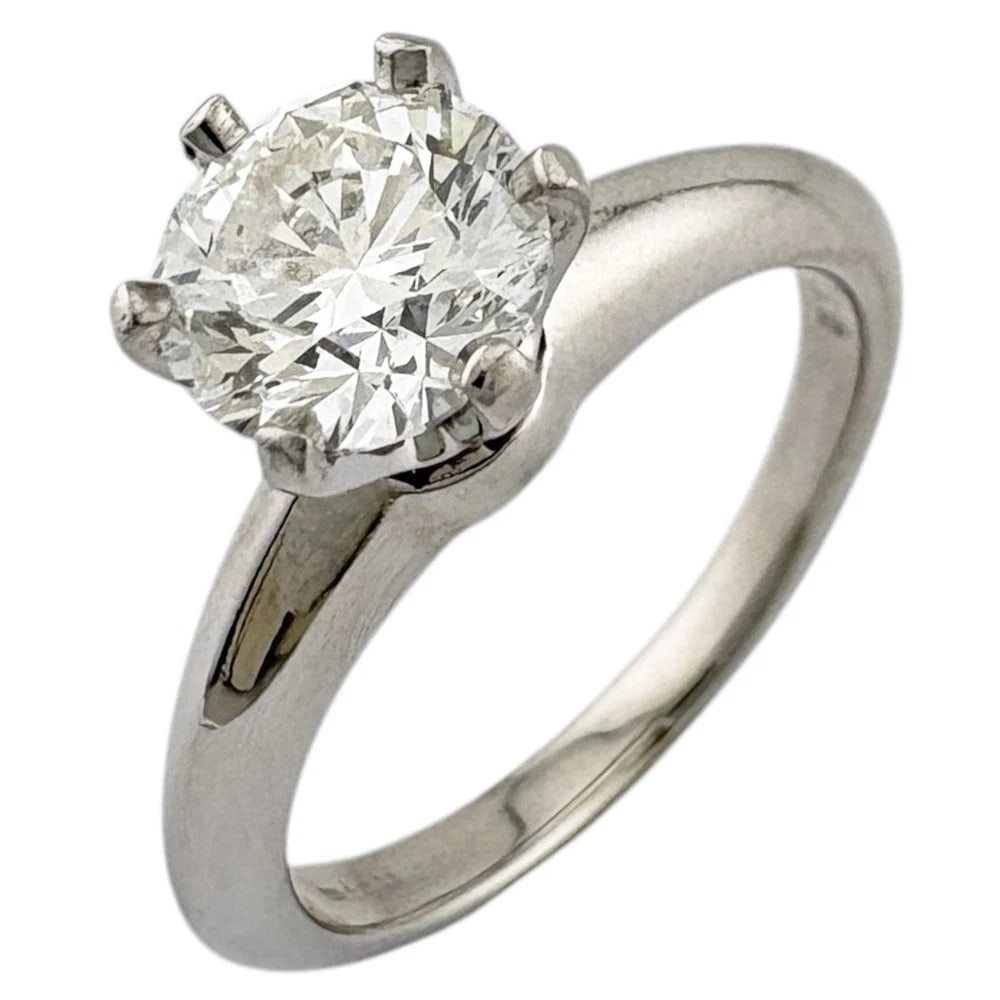 TIFFANY&CO. RING PT950PLATINUM DIAMOND: TIFFANY&Co. Ring Pt950Platinum diamond Brand: Tiffany&co. Type: Ring Material: Pt950Platinum, Main Stone/Creation Natural Color: Silver Size: 4.5 US Accessories: None Accessories Notice: W
