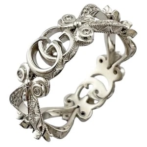 GUCCI RING K18 WHITE GOLD DIAMOND: GUCCI Ring K18 white gold diamond Brand: GUCCI Type: GG Material: 18k White Gold, Main Stone/Creation Natural Color: White Gold Size: US 7 3/4 Accessories: None Accessories Notice: When pu