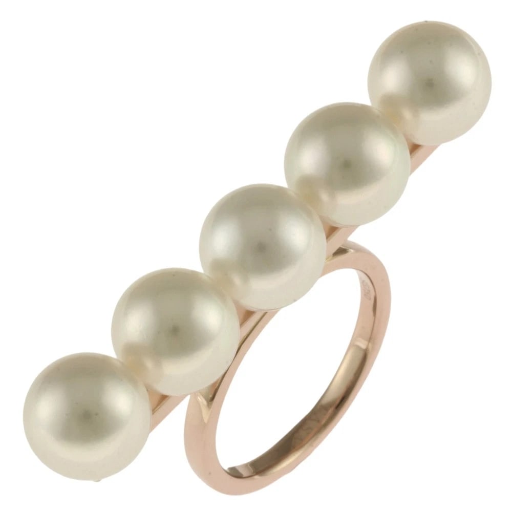 TASAKI RING K18 PINK GOLD: TASAKI Ring K18 Pink Gold Brand: TASAKI Type: Ring Material: K18 Pink Gold, Main Stone/Creation Akoya pearl Color: gold Size: US 5 3/8 Accessories: None Accessories Notice: When purchasing