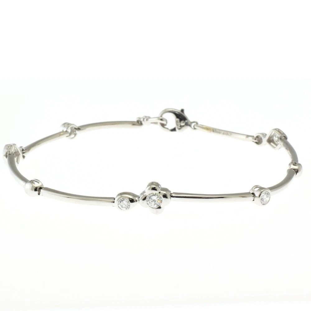 BRACELET PT900PLATINUM PT850PLATINUM DIAMOND: Bracelet Pt900Platinum Pt850Platinum diamond Brand: Unbranded Type: Bracelet Material: Pt900Platinum, Main Stone/Creation Natural Color: Silver Size: (CM) Total Length:18cm High limit:5.5mm (Inch) Tot