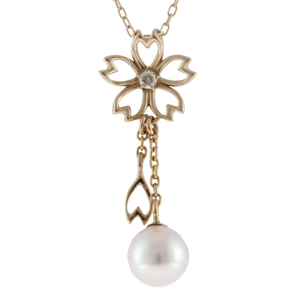 NEW NECKLACE PINK GOLD 18K K18 PINK GOLD DIAMOND: new Necklace Pink gold 18K K18 Pink Gold diamond Brand: Unbranded Type: Necklace Material: K18 Pink Gold, Main Stone/Creation diamond/Akoya pearl Color: Pink gold Size: (CM) Total Length:45cm Chain wi