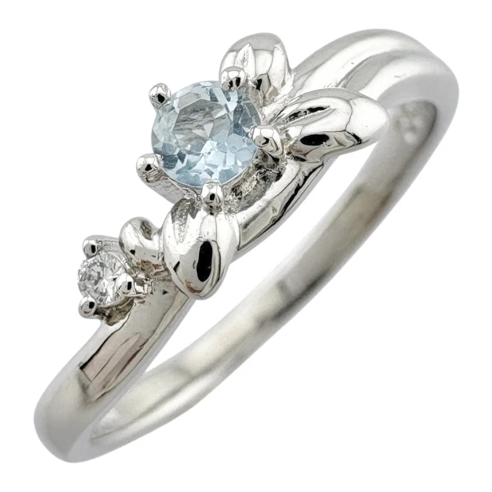 TASAKI RING PT900PLATINUM: TASAKI Ring Pt900Platinum Brand: TASAKI Type: Ring Material: Platinum900, Main Stone/Creation Aquamarine/diamond Color: Silver Size: US 6 Accessories: None Accessories Notice: When purchas