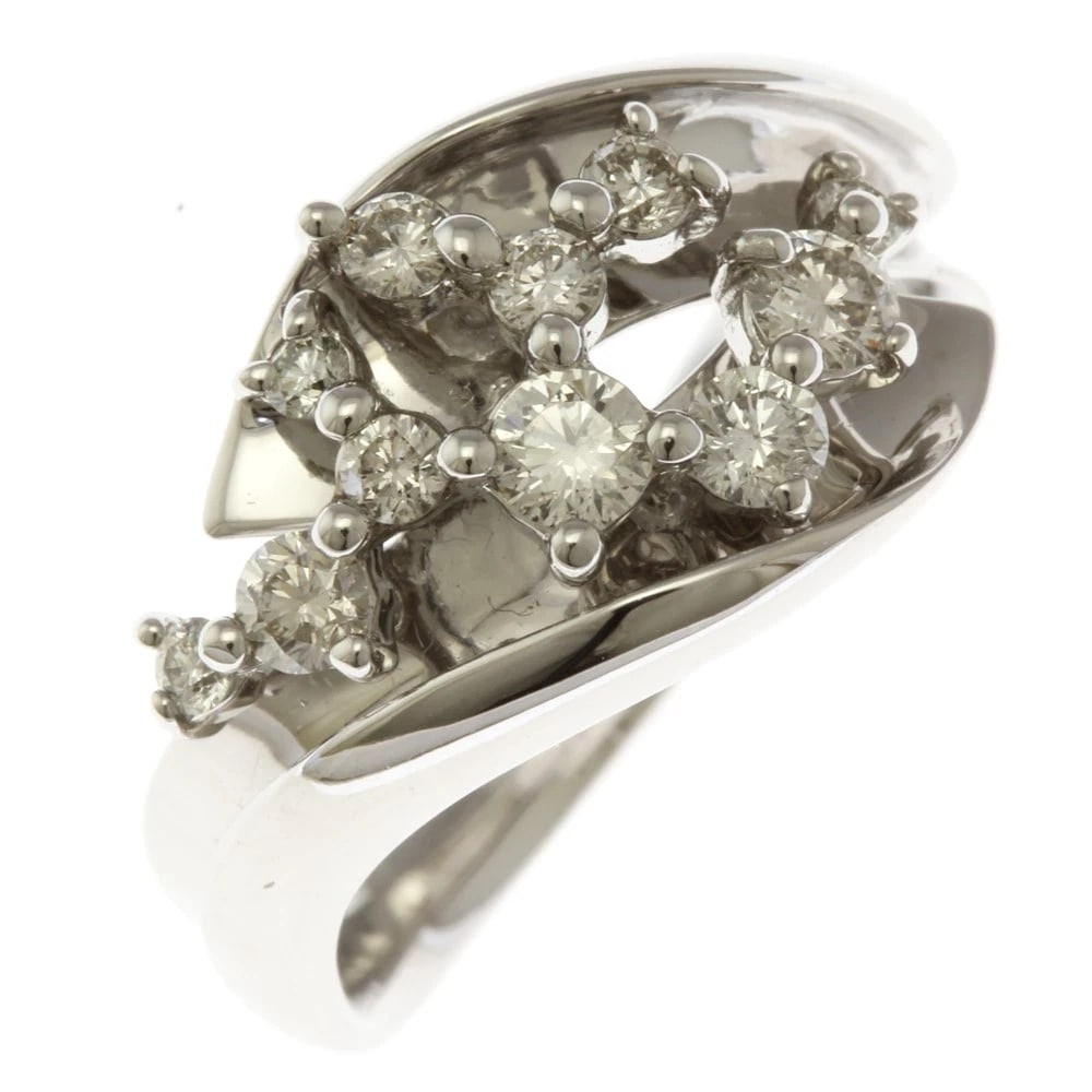 RING K18 WHITE GOLD DIAMOND: Ring K18 white gold diamond Brand: Unbranded Type: Ring Material: K18 white gold, Main Stone/Creation Natural Color: Silver Size: US 6 1/8 Accessories: None Accessories Notice: When purcha