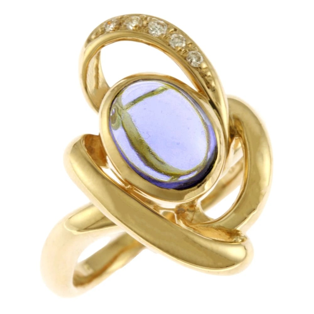 TASAKI RING K18 YELLOW GOLD DIAMOND: TASAKI Ring K18 yellow gold diamond Brand: TASAKI Type: Ring Material: K18 yellow gold, Main Stone/Creation diamond/Tanzanite Color: gold Size: US 5 3/4 Accessories: None Accessories Notic