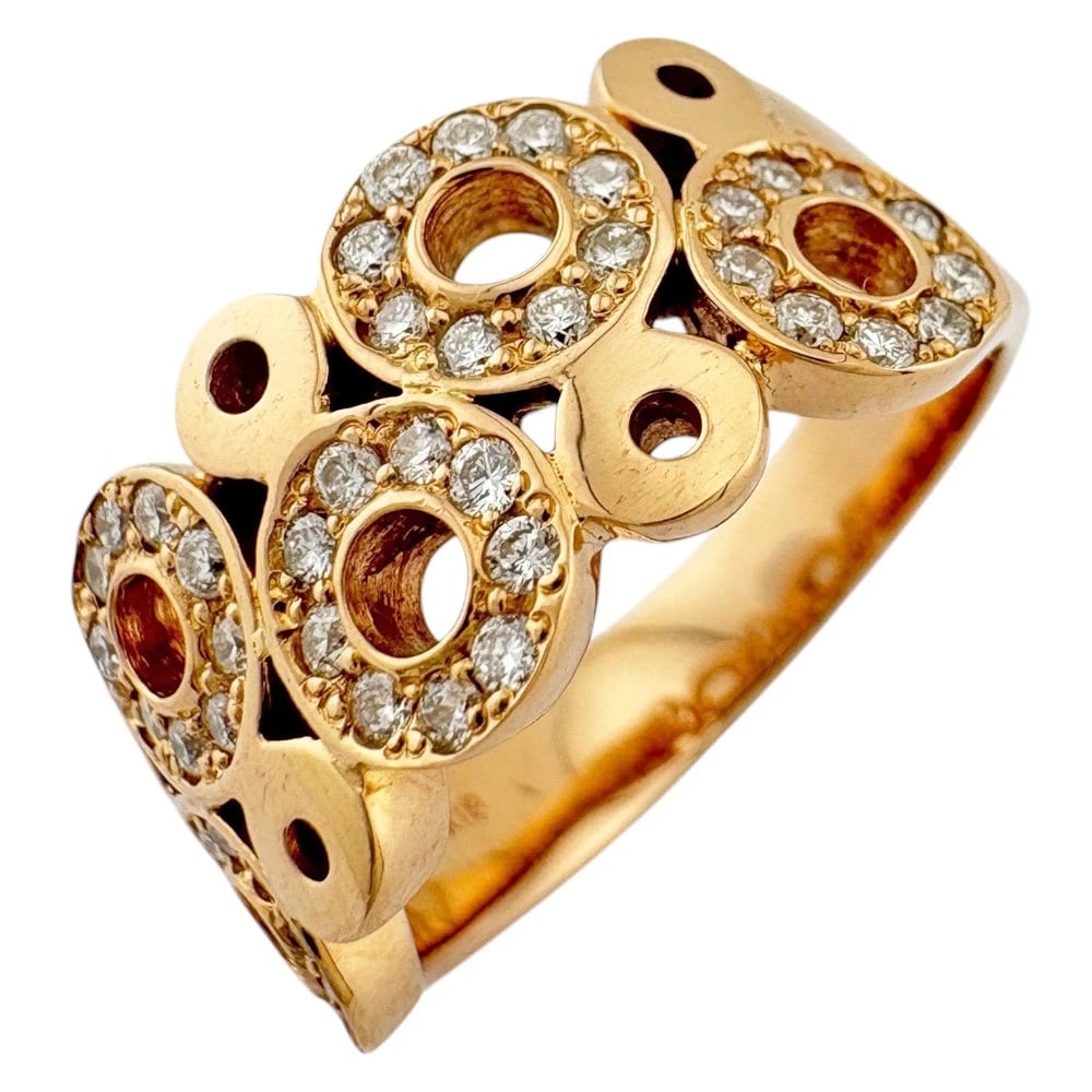 RING K18 PINK GOLD DIAMOND: Ring K18 Pink Gold diamond Brand: Unbranded Type: Ring Material: K18 Pink Gold, Main Stone/Creation Natural Color: Pink gold Size: US 6 3/4 Accessories: None Accessories Notice: When purchasing