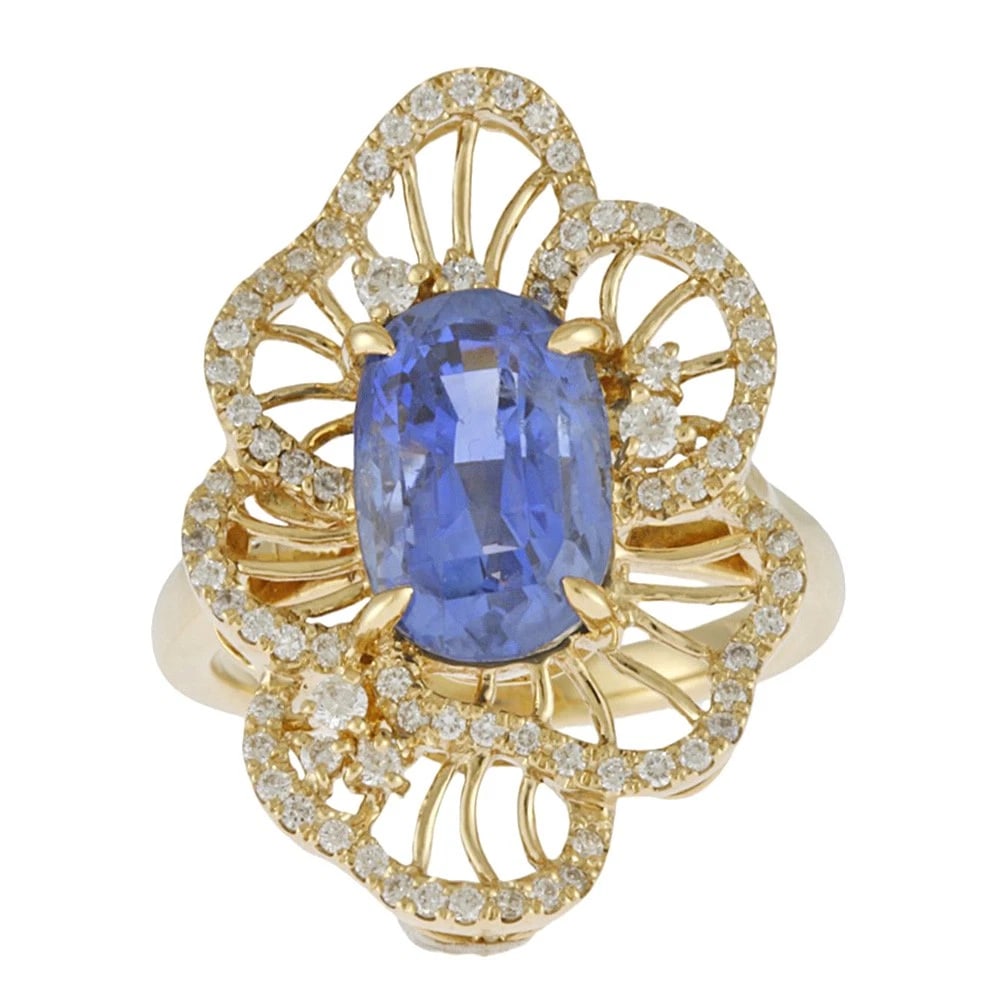 RING K18 SAPPHIRE - 2