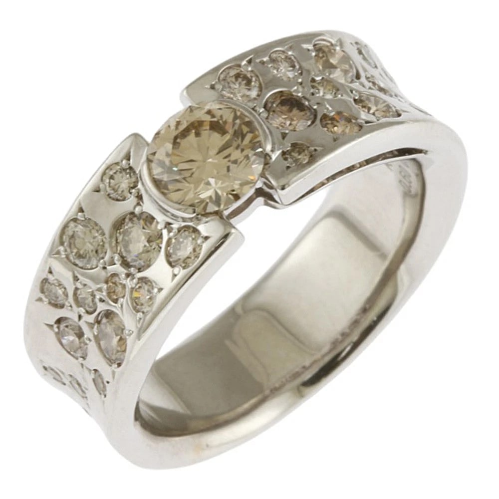KASHIKEY RING K18 WHITE GOLD DIAMOND: KASHIKEY Ring K18 white gold diamond Brand: KASHIKEY Type: Ring Material: K18 white gold, Main Stone/Creation Natural Color: Silver Size: US 6 1/2 Accessories: None Accessories Notice: Whe